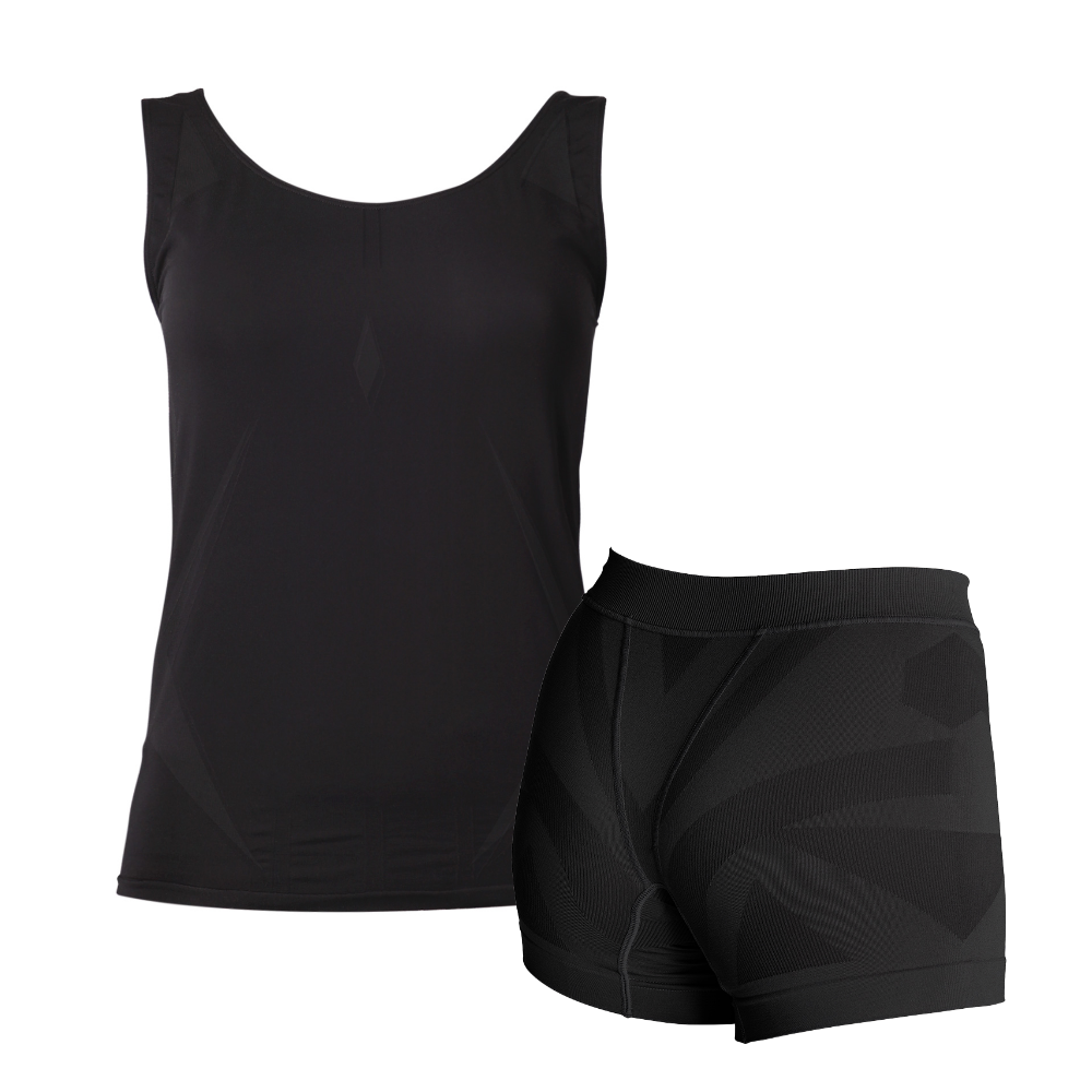 デリットテック 機能性インナーウェア 上下セット (タンクトップ・ショーツ)（Lサイズ） ブラック （レディース）